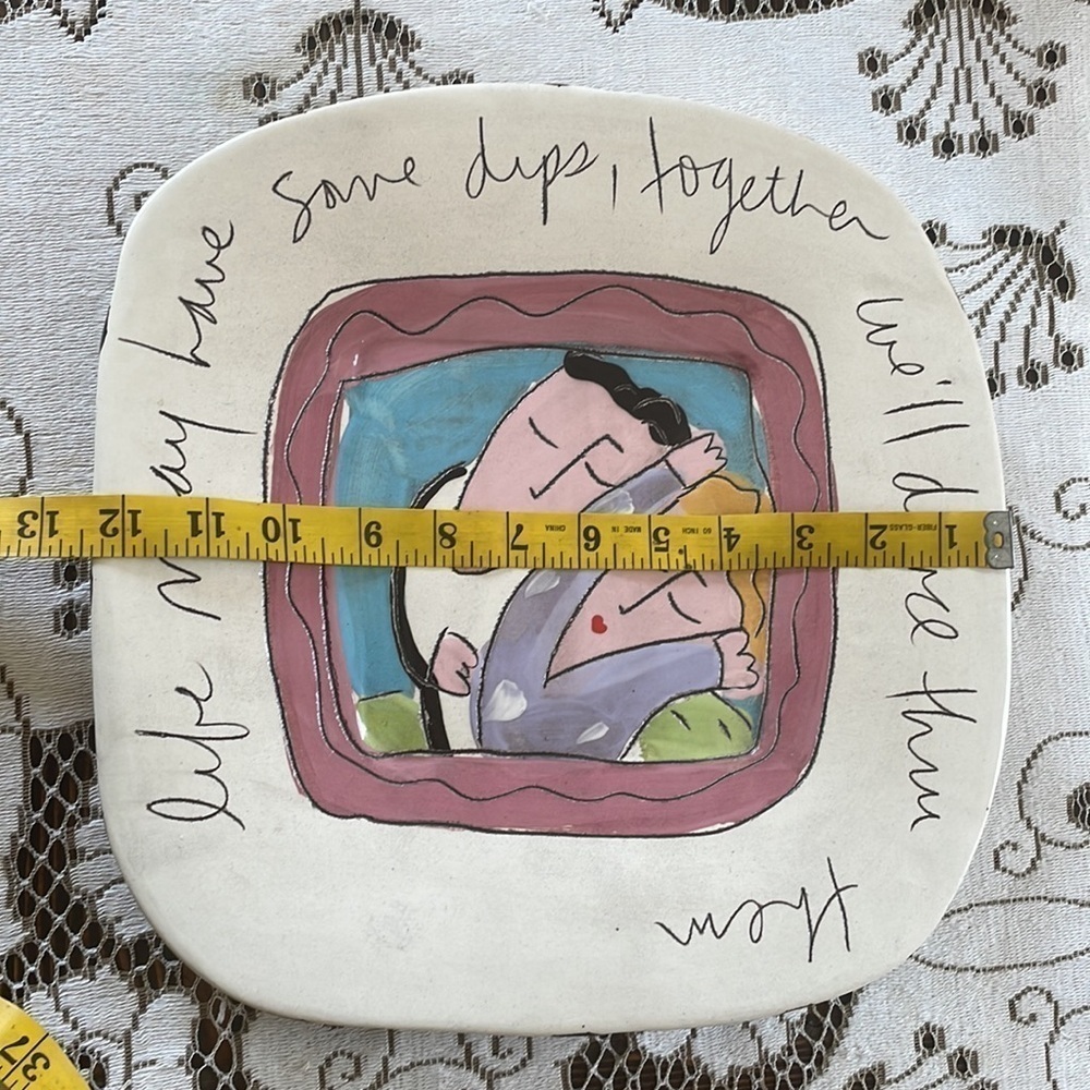 Sandra Magsamen Art Original- Life May Have Some Dips We’ll Dance Together Plate - Picture 8 of 10